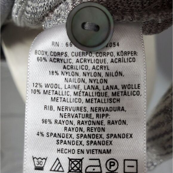 ANTHROPOLOGIE Postmark sweater etched frost sparkle metallic cardigan XS - Picture 7 of 7